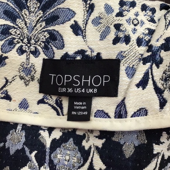 Topshop Floral High Waisted Buttoned Mini Skirt Size 4  NEW - Picture 6 of 8